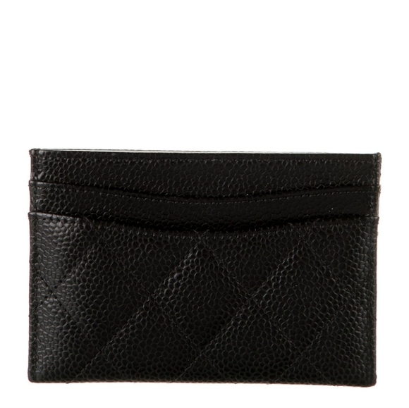 CHANEL CLASSIC CARD HOLDER CASE CAVIAR Grained Calfskin SHW Black - Picture 3 of 10